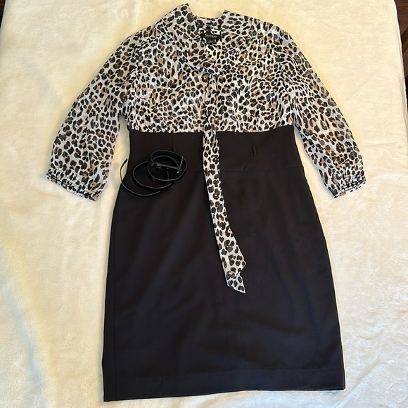White House Black Market Leopard and Black Skirt Dress - Picture 1 of 4